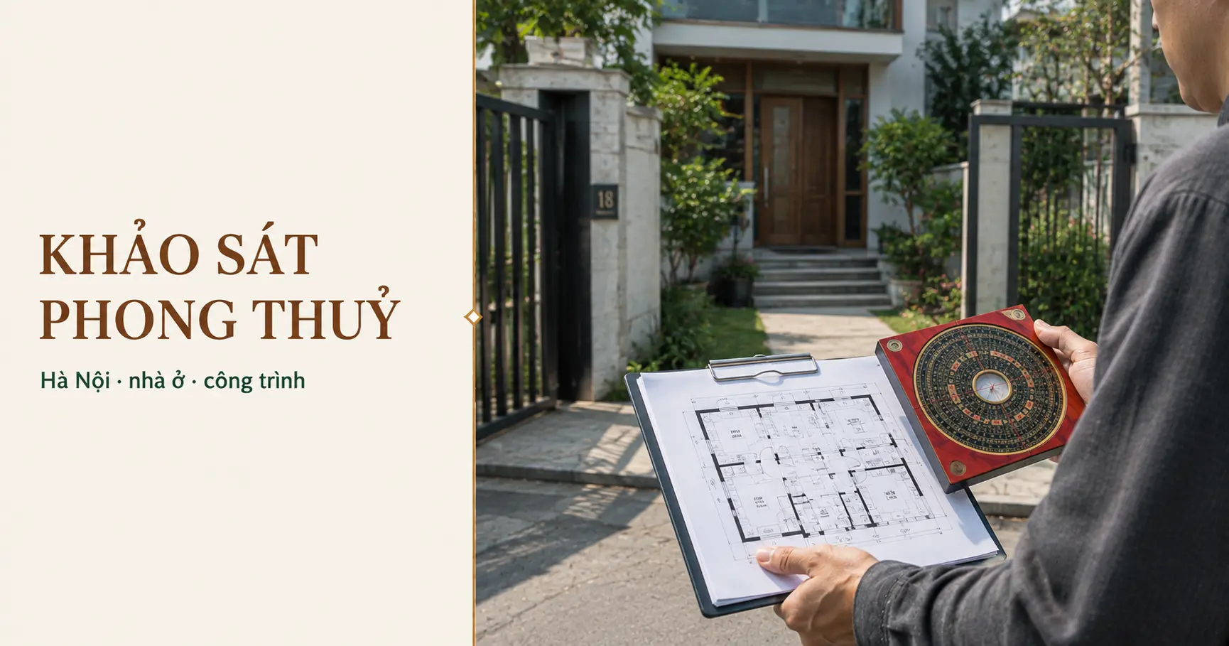 Alt text: Khảo sát phong thủy tận nơi tại Hà Nội cho nhà ở và công trình