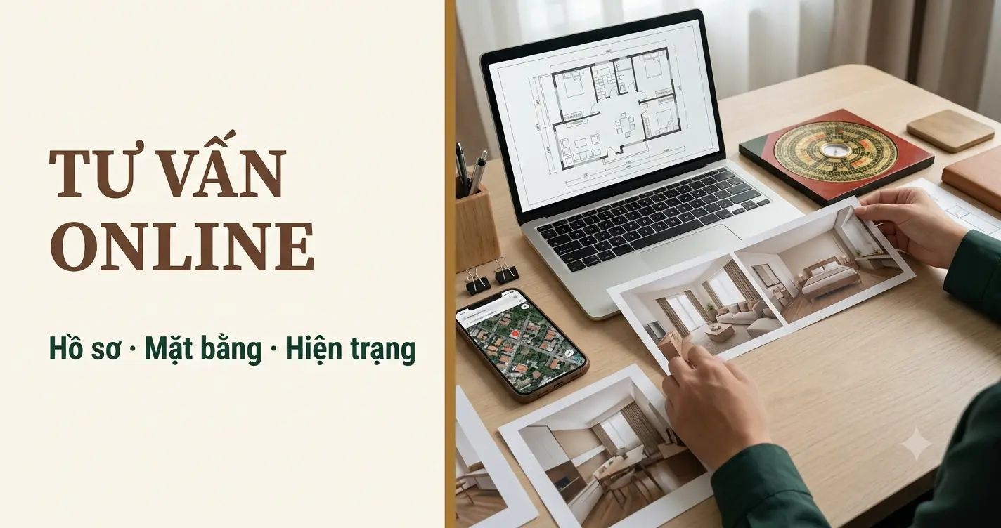Tư vấn phong thủy online phân tích hồ sơ, mặt bằng và hiện trạng từ xa
